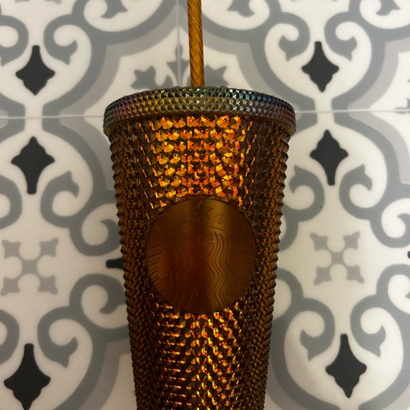Starbucks 50th Anniversary Gold / Copper Studded 16 oz Tumbler - Picture 2 of 5